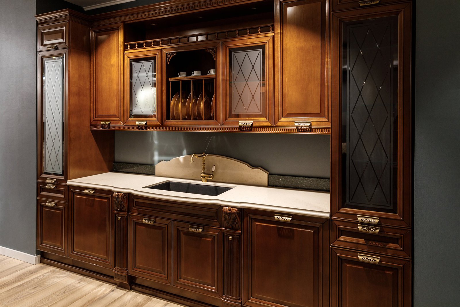 Custom bespoke luxury kitchen cabinetry and architectural woodcraft